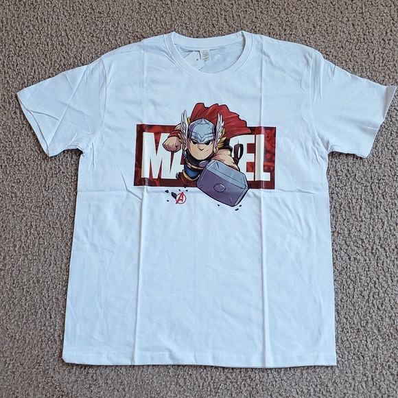 NWT Thor Marvel Tee Shirt - White Red Yellow Blue Gray Shirt - Picture 2 of 14